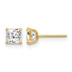 14k Madi K 4mm Square CZ Stud Post Earrings