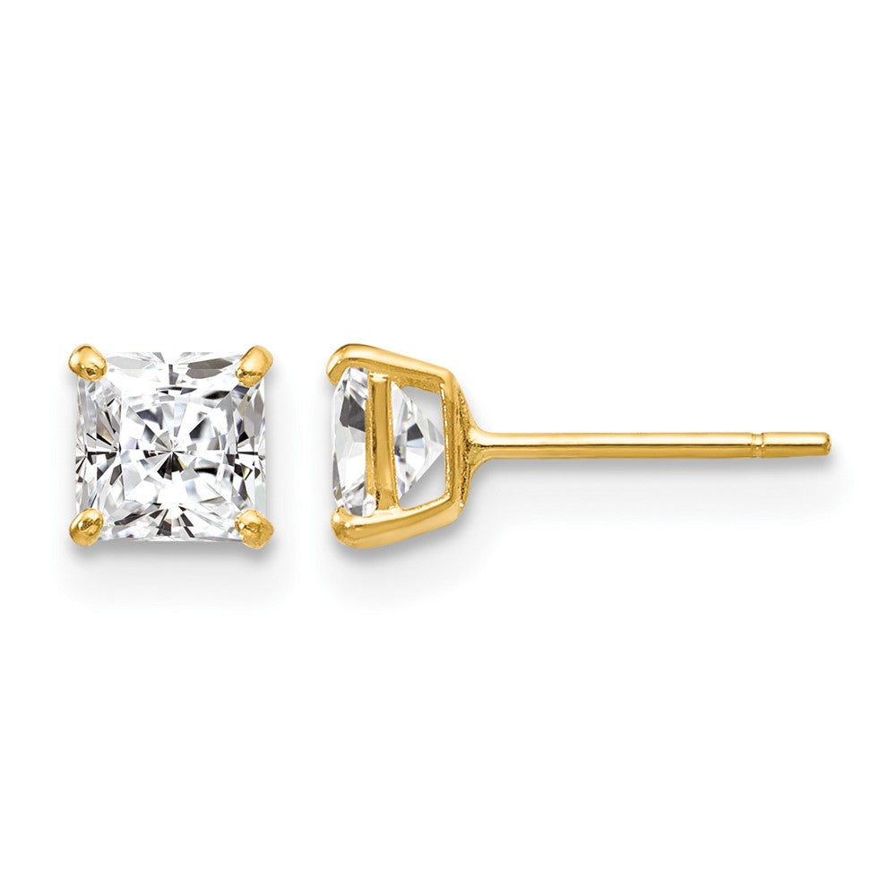 14k Madi K 4mm Square CZ Stud Post Earrings
