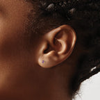 14k Madi K 3mm Round Amethyst Post Earrings