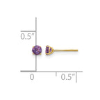 14k Madi K 3mm Round Amethyst Post Earrings