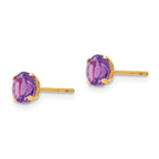 14k Madi K 5mm Round Amethyst Post Earrings