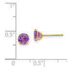 14k Madi K 5mm Round Amethyst Post Earrings