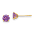 14k Madi K 5mm Round Amethyst Post Earrings