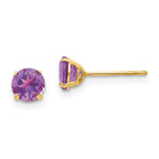 14k Madi K 5mm Round Amethyst Post Earrings