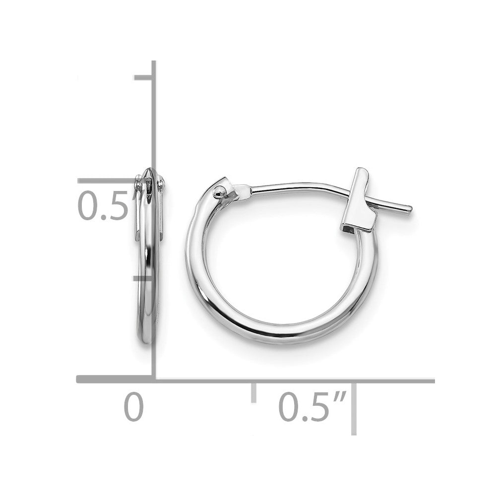 14k White Gold Madi K 1.25x12mm Hoop Earrings