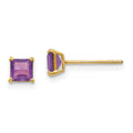 14k Madi K 4mm Square Amethyst Post Earrings