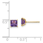 14k Madi K 5mm Square Amethyst Post Earrings