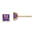 14k Madi K 5mm Square Amethyst Post Earrings