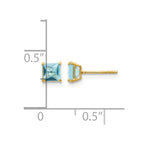 14k Madi K 4mm Square Blue Topaz Post Earrings