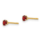 14k Madi K 3mm Round Garnet Post Earrings