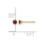14k Madi K 3mm Round Garnet Post Earrings