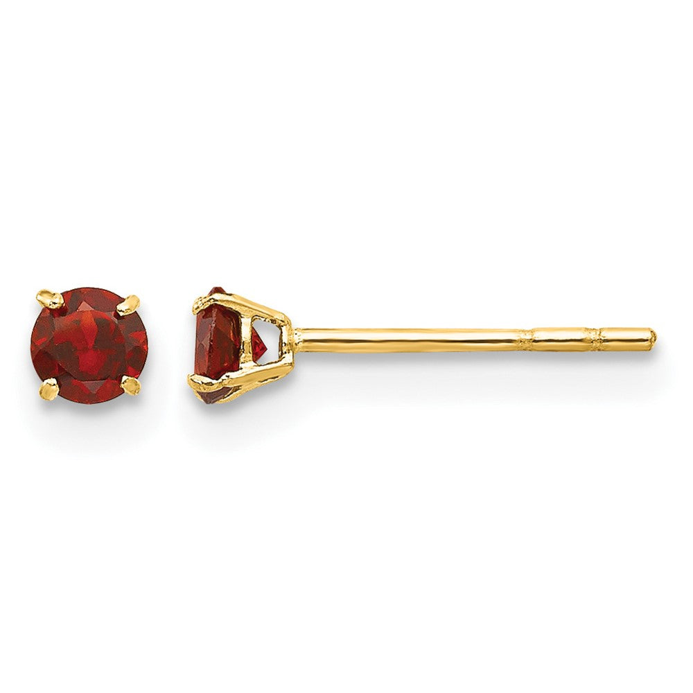 14k Madi K 3mm Round Garnet Post Earrings