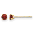 14k Madi K 3mm Round Garnet Post Earrings