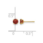 14k Madi K 4mm Round Garnet Post Earrings