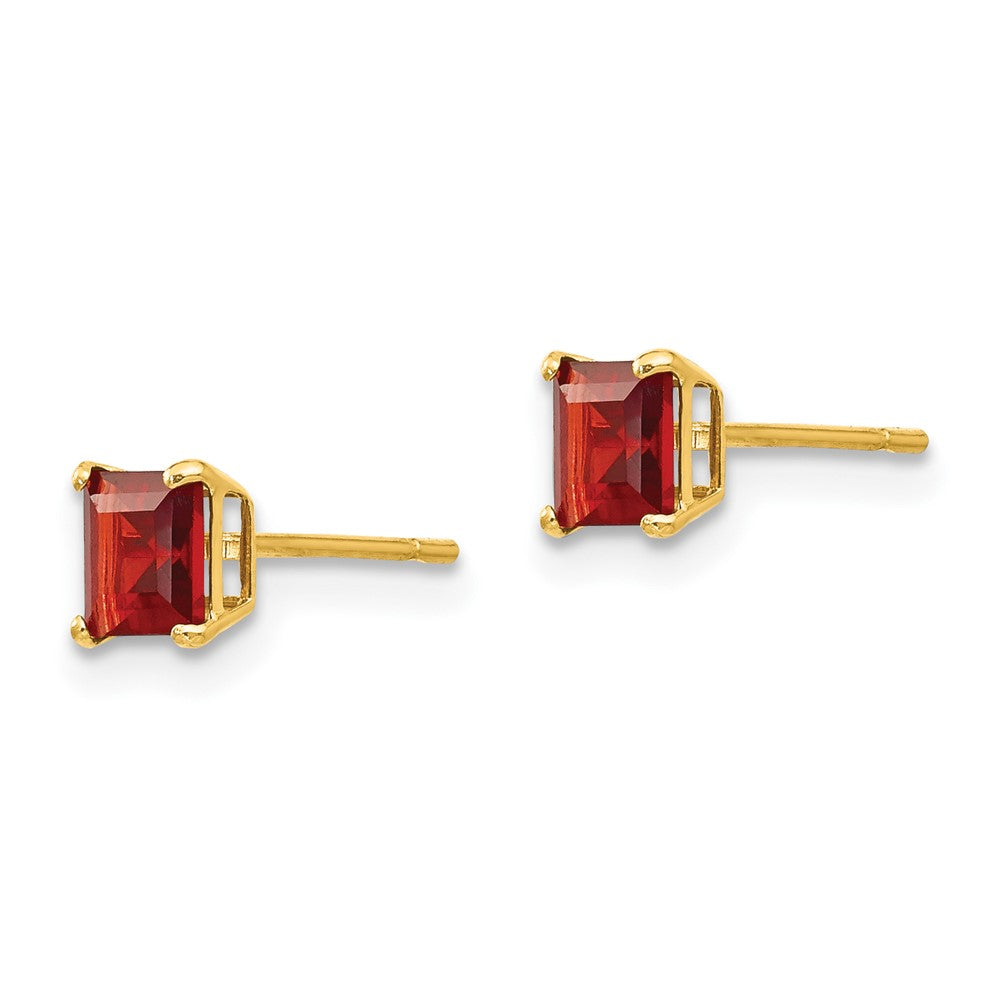 14k Madi K 4mm Square Garnet Post Earrings