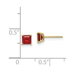 14k Madi K 4mm Square Garnet Post Earrings