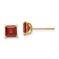14k Madi K 5mm Square Garnet Post Earrings