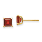 14k Madi K 5mm Square Garnet Post Earrings