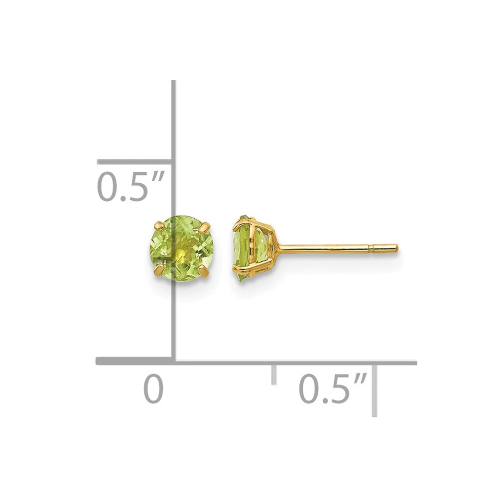 14k Madi K 4mm Round Peridot Post Earrings