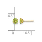 14k Madi K 4mm Round Peridot Post Earrings