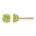 14k Madi K 4mm Round Peridot Post Earrings