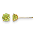 14k Madi K 4mm Round Peridot Post Earrings