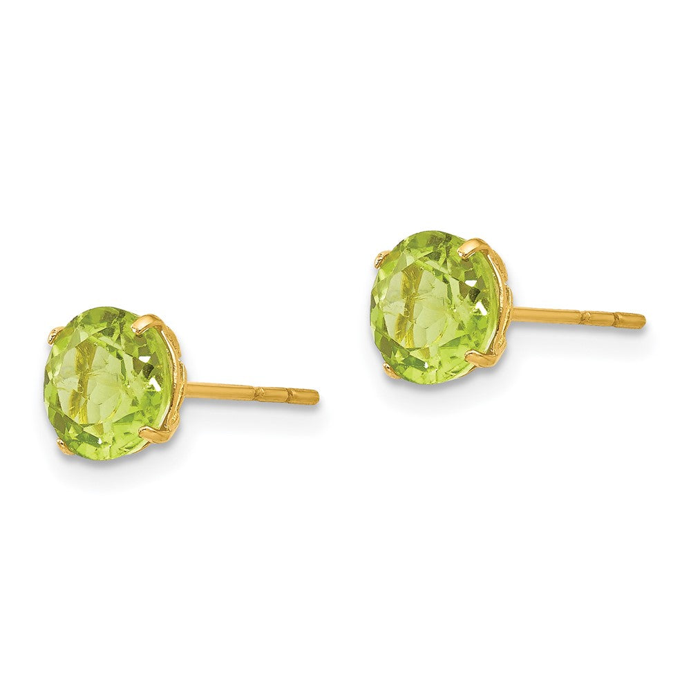14k Madi K 6mm Round Peridot Post Earrings