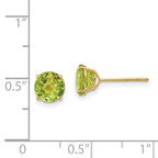 14k Madi K 6mm Round Peridot Post Earrings