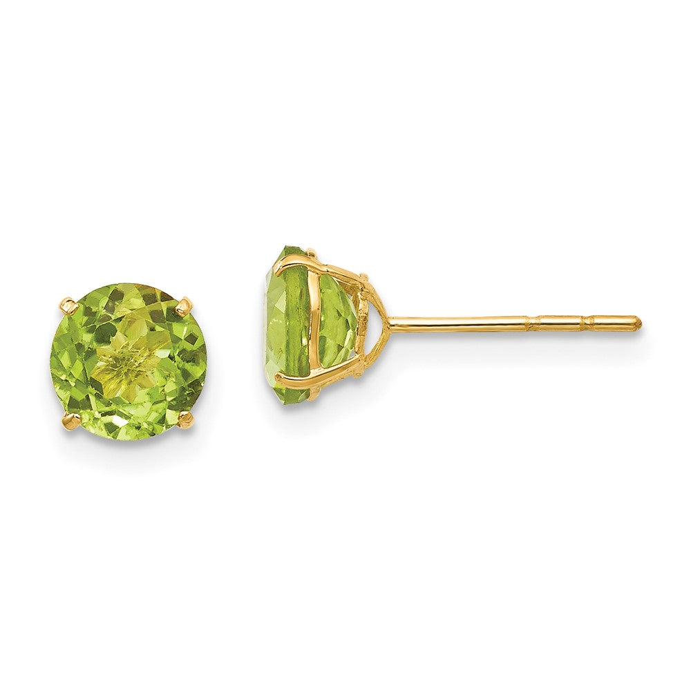 14k Madi K 6mm Round Peridot Post Earrings