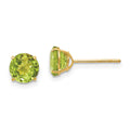 14k Madi K 6mm Round Peridot Post Earrings