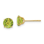 14k Madi K 6mm Round Peridot Post Earrings