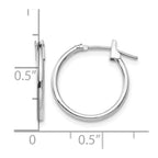 14k White Gold Madi K 1.25x15mm Hoop Earrings