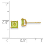 14k Madi K 5mm Square Peridot Post Earrings