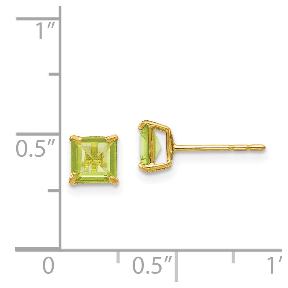 14k Madi K 5mm Square Peridot Post Earrings