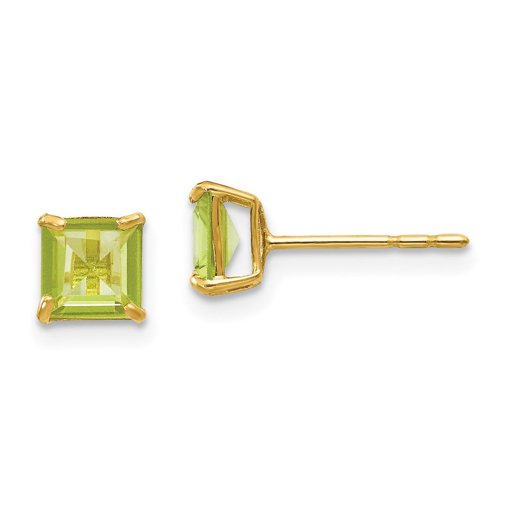 14k Madi K 5mm Square Peridot Post Earrings