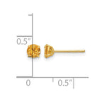 14k Madi K 4mm Round Citrine Post Earrings