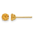 14k Madi K 4mm Round Citrine Post Earrings