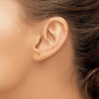 14k Madi K 5mm Round Citrine Post Earrings