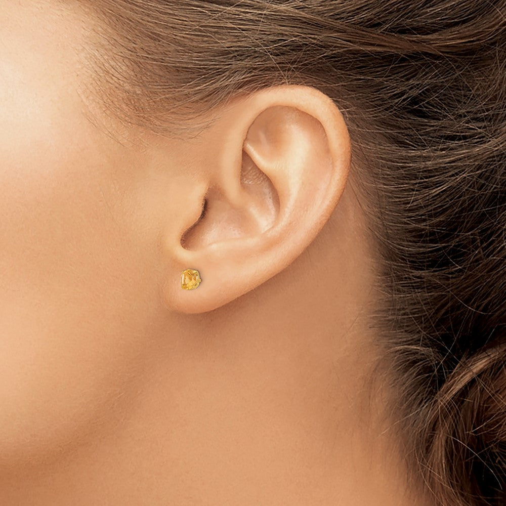 14k Madi K 5mm Round Citrine Post Earrings