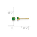 14k Madi K 3mm Round Emerald Post Earrings