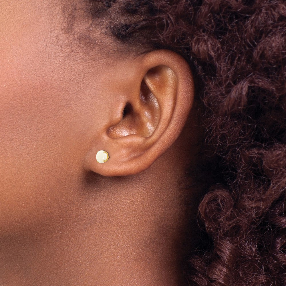 14k Madi K 5mm Round Opal Post Earrings