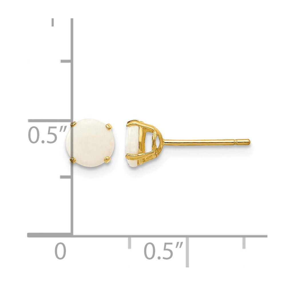14k Madi K 5mm Round Opal Post Earrings