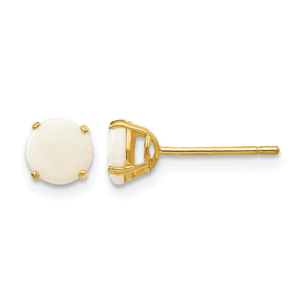 14k Madi K 5mm Round Opal Post Earrings