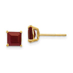14k Madi K 5mm Square Ruby Post Earrings