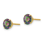 14k Madi K 6mm Round Mystic Topaz Post Earrings