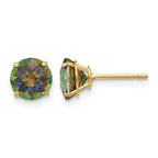 14k Madi K 6mm Round Mystic Topaz Post Earrings