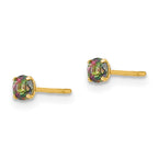 14k Madi K 3mm Round Mystic Topaz Post Earrings