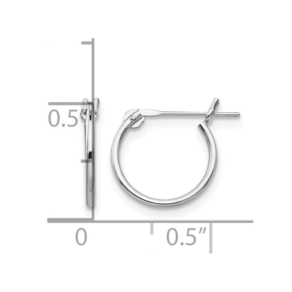 14k White Gold Madi K 1x9mm Hoop Earrings