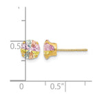 14k Madi K 6mm Round Multi-color CZ Post Earrings