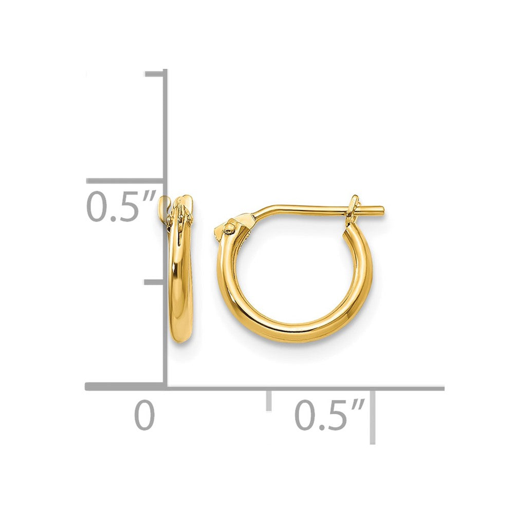 14k Madi K 1.25x8mm Half Hoop Earrings